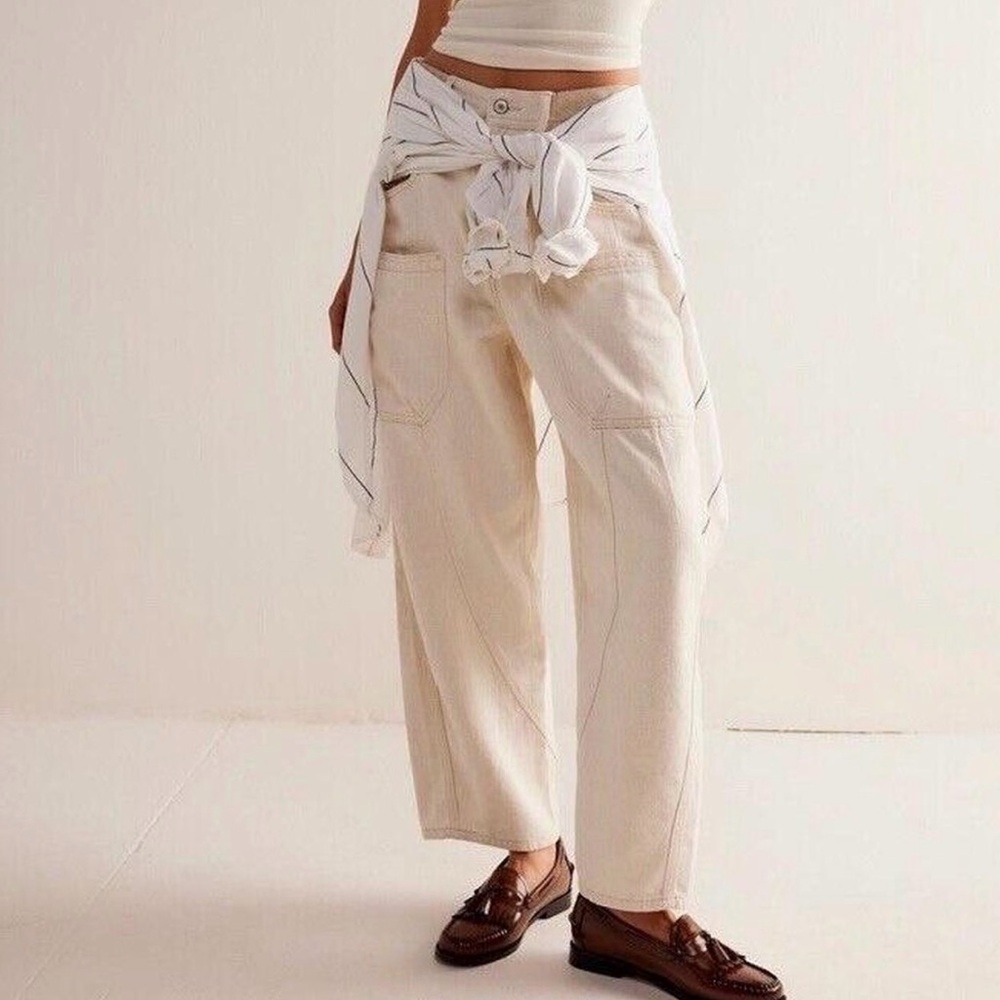 Free People Barrel Cargo Jeans
